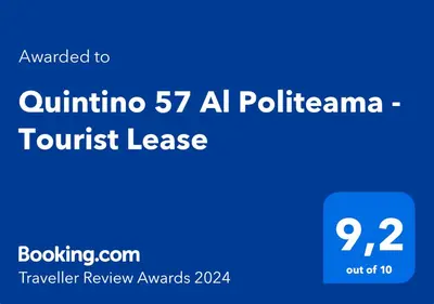 a blue rectangle with the words quinine a polilitiana tourist at Quintino 57 Al Politeama - Tourist Lease in Palermo