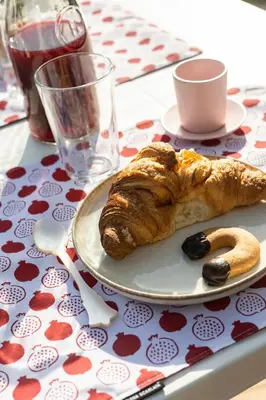 a plate with a croissant and aasteryasteryasteryasteryasteryasteryastery at Pittalumari Makari in Macari