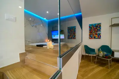 a room with a bed and a glass wall at B&B Maqueda - Room & Suite in Palermo