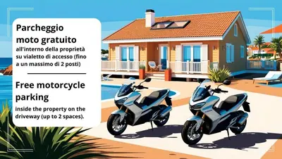 a picture of a motorcycle parked in front of a house at Salsedine Apartment in Palermo