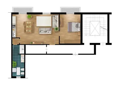 a floor plan of a small apartment at ALP House in Palermo